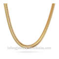 Moda Design 24k banhado a ouro 316 aço inoxidável 5 milímetros cadeia colar de cobra